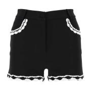 Moschino Svarta stretch crepe shorts Black, Dam