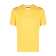 Moschino Gul Logo-Broderad T-shirt Yellow, Herr