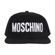 Moschino Svart Keps med Logobrodyr Black, Herr