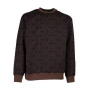 Moschino Brun Allover Print Sweatshirt Brown, Herr