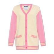 Moschino Cardigan med logotyp Beige, Dam