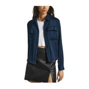 Pepe Jeans Light Jackets Blue, Dam