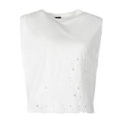 Pinko Avslappnad Rund Hals T-shirt White, Dam