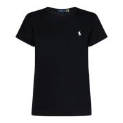 Polo Ralph Lauren Klisk Svart Bomull T-shirt med Pony Broderi Black, D...