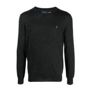 Polo Ralph Lauren Herrstickad Tröja med Rund Hals Black, Herr