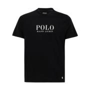 Ralph Lauren Crew-neck Bomull T-shirt med Tryckt Text Black, Herr