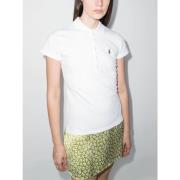 Ralph Lauren Polo Shirt - XS - Bomull/Spandex Blandning White, Dam