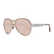 Roberto Cavalli Mönstrade Aviator Solglasögon i Roséguld Pink, Dam