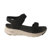 Skechers Flat Sandals Black, Dam