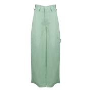 Stella McCartney Flytande Twill Linnebyxor Green, Dam