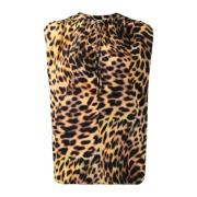 Stella McCartney Sidenblus med Leopardtryck Brown, Dam