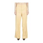 Stella McCartney Vida Ben Vegan-Läderbyxor Yellow, Dam