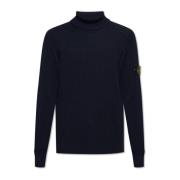 Stone Island Tröja med polokrage och logotyp Blue, Herr