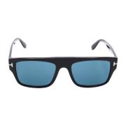 Tom Ford Rektangulära solglasögon med blåa linser Black, Unisex