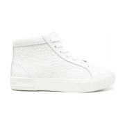 Tommy Hilfiger Beige Läder High Top Sneakers Beige, Dam