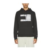 Tommy Hilfiger Tjm Reg Flag Spray Tommy Jeans Sweatshirt Black, Herr