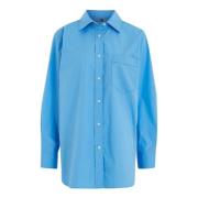 Tommy Hilfiger Oversized Bomull Poplin Skjorta Blue, Dam