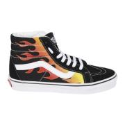 Vans Röd Flame Sk8-Hi Reissue Sneakers Black, Dam