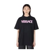 Versace Modig Logo Print T-Shirt Black, Dam