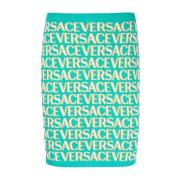 Versace Stickad Kjol Jacquard Serie Blue, Dam