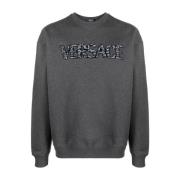 Versace Broderad Sweatshirt Gray, Herr