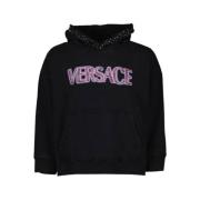 Versace Svart Oversized Bomullssweatshirt Black, Dam