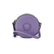 Versace Purple Calf Leather Round Disco Shoulder Bag Purple, Dam