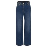 Versace Lyxiga High-Waist Jeans med Greca Detaljer Blue, Dam