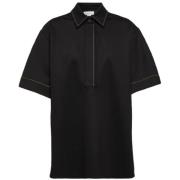 Victoria Beckham Svart Jersey Polo Skjorta Black, Dam