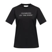 Victoria Beckham Tryckt T-shirt Black, Dam