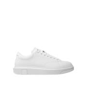 Armani Exchange Lädersneakers med Platt Gummisula White, Herr