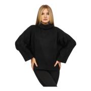 Armani Exchange Svart tröja med flätad detalj Black, Dam