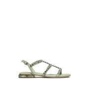 ASH Grön läder Saphir sandal med strass pärlor Green, Dam