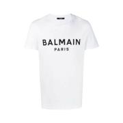 Balmain Ekodesignerad T-shirt med logotryck White, Herr