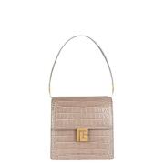 Balmain Taupe Läder Ely Sac Brown, Dam