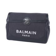 Balmain Denim Grå Logo Crossbody Väska Gray, Dam