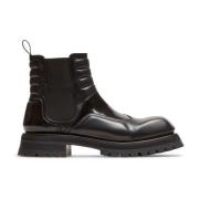 Balmain Quiltad Panel Army Chelsea Boots Black, Herr