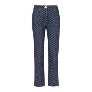 Balmain Mini monogram denim jeans Blue, Dam