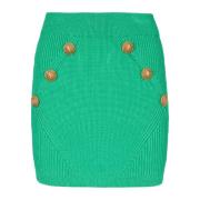 Balmain Kort stickad kjol Green, Dam