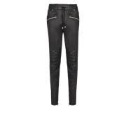 Balmain Stretch läderbyxor Black, Herr