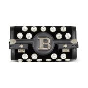 Balmain B-Buzz Pouch 23 i sammet och kristaller Black, Dam