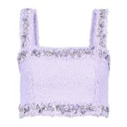 Balmain Tweed bh-top med broderade detaljer Purple, Dam