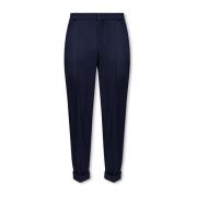 Balmain Pleat-front Trousers Blue, Herr