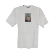 Dolce & Gabbana T-shirt med Virgin Print och Strass-detaljer White, He...