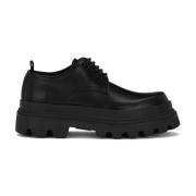 Dolce & Gabbana Svarta platta skor för män - Mocassino Derby stil Blac...