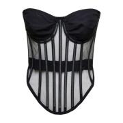 Dolce & Gabbana Snygg Ärmlös Bustier Topp Black, Dam