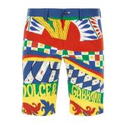 Dolce & Gabbana Tryckta stretchbomull bermuda shorts Multicolor, Herr