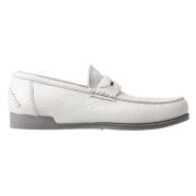 Dolce & Gabbana Ljusgrå Läder Loafer Slip On Skor Gray, Herr