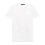 Dolce & Gabbana Logo Plaque T-Shirt - Lyxig Stil White, Herr