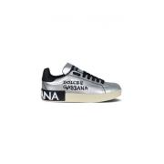 Dolce & Gabbana Silverläder Sneakers Gray, Herr